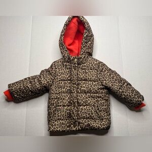 SOLDCarter's Leopard Print Fleece Lined Puffer Jacket - 12 Months